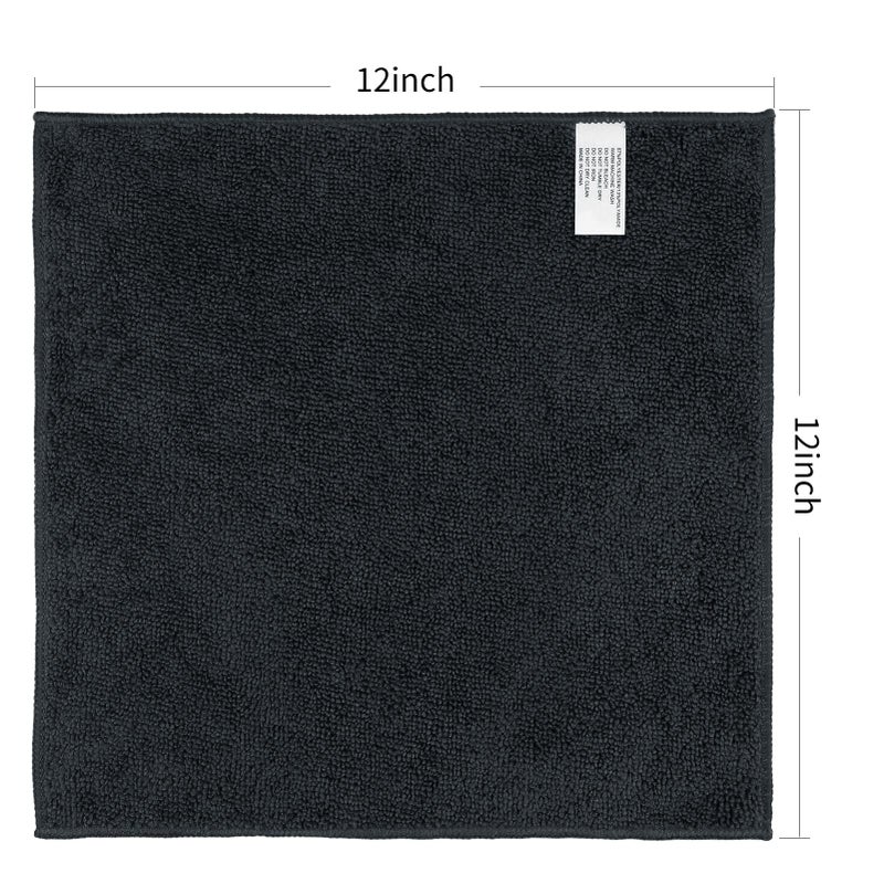 اورايتي مجموعة مناشف كبيرة من Orighty، 50 قطعة، مناشف من الألياف الدقيقة عالية الامتصاص وفائقة النعومة، مناشف غسيل متعددة الأغراض للحمام والفندق والمنتجعات الصحية وصالة الألعاب الرياضية، مقاس 12 × 12 بوصة، أسود - Image 4